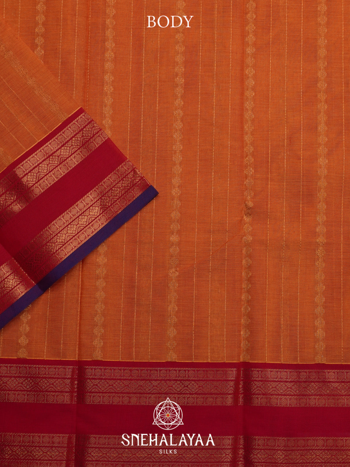 Orange Kanchi Cotton Saree