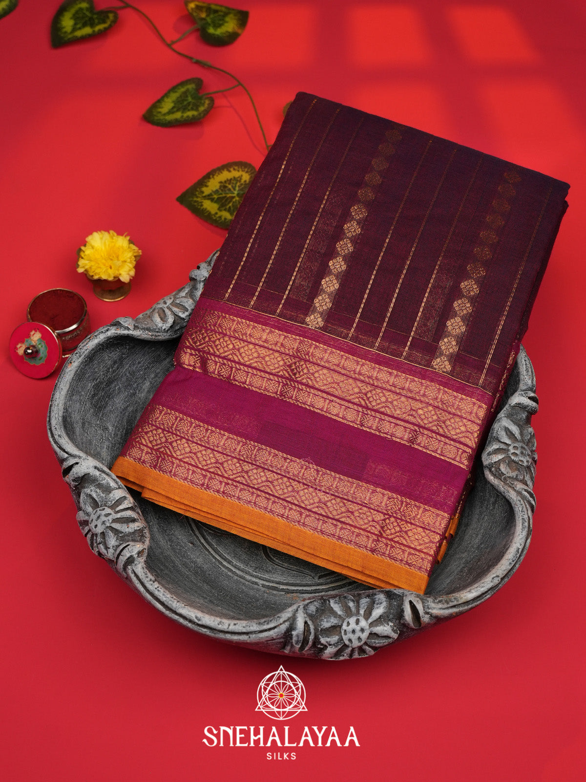 Magenta Kanchi Cotton Saree