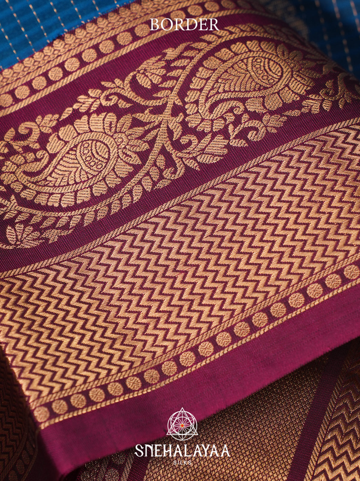 Peacock Blue Kanjivaram Silk Saree