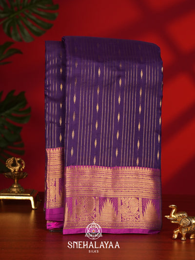 Purple Kanjivaram Silk Saree