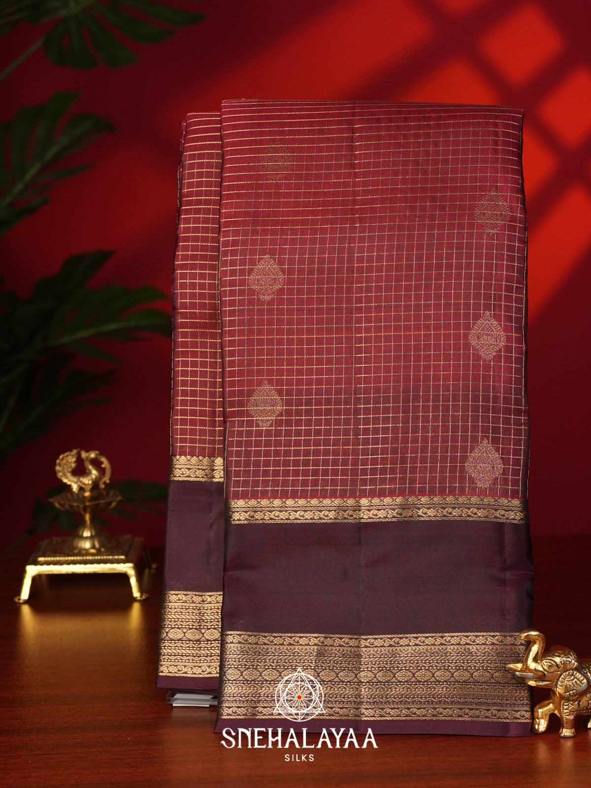Maroon Kanjivaram Silk Saree