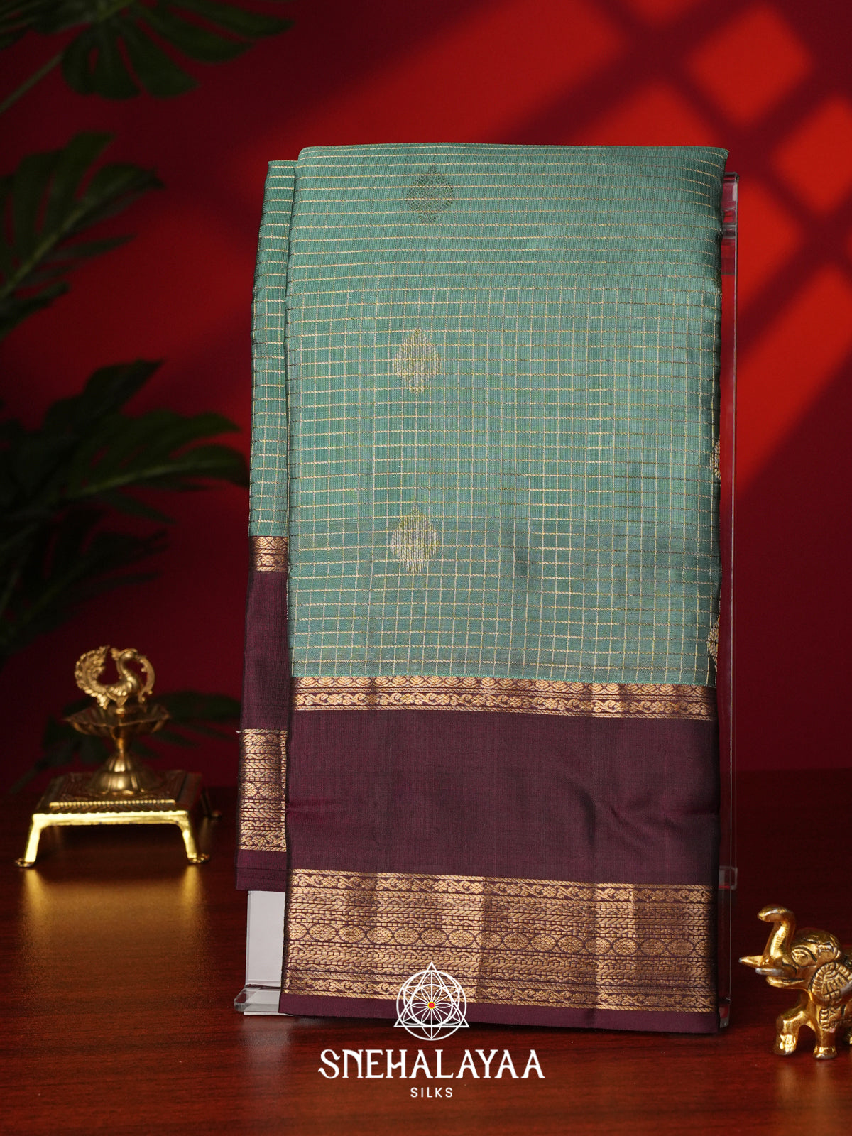 Mint Green Kanjivaram Silk Saree