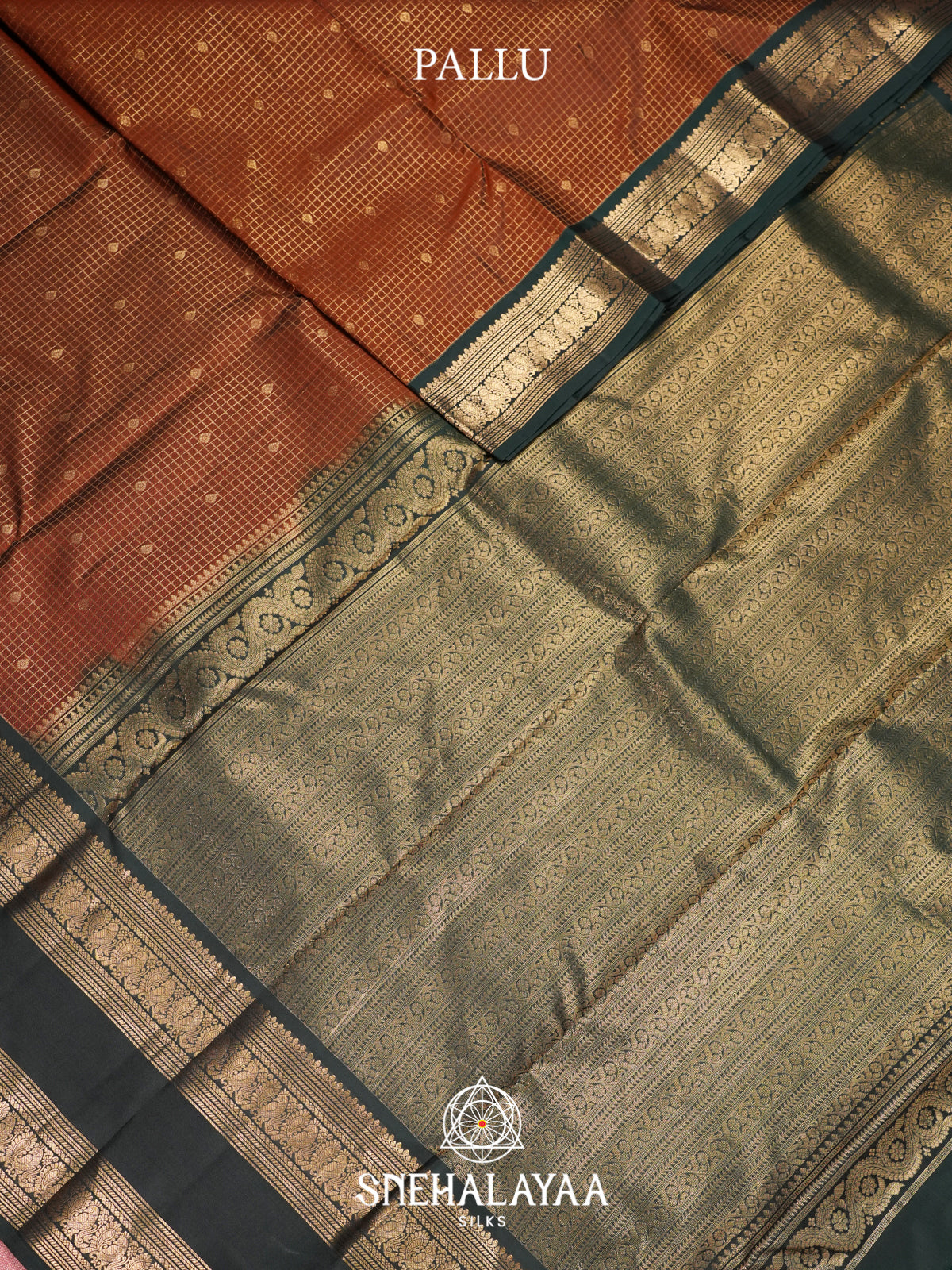 Burnt Orange Kanjivaram Silk Saree