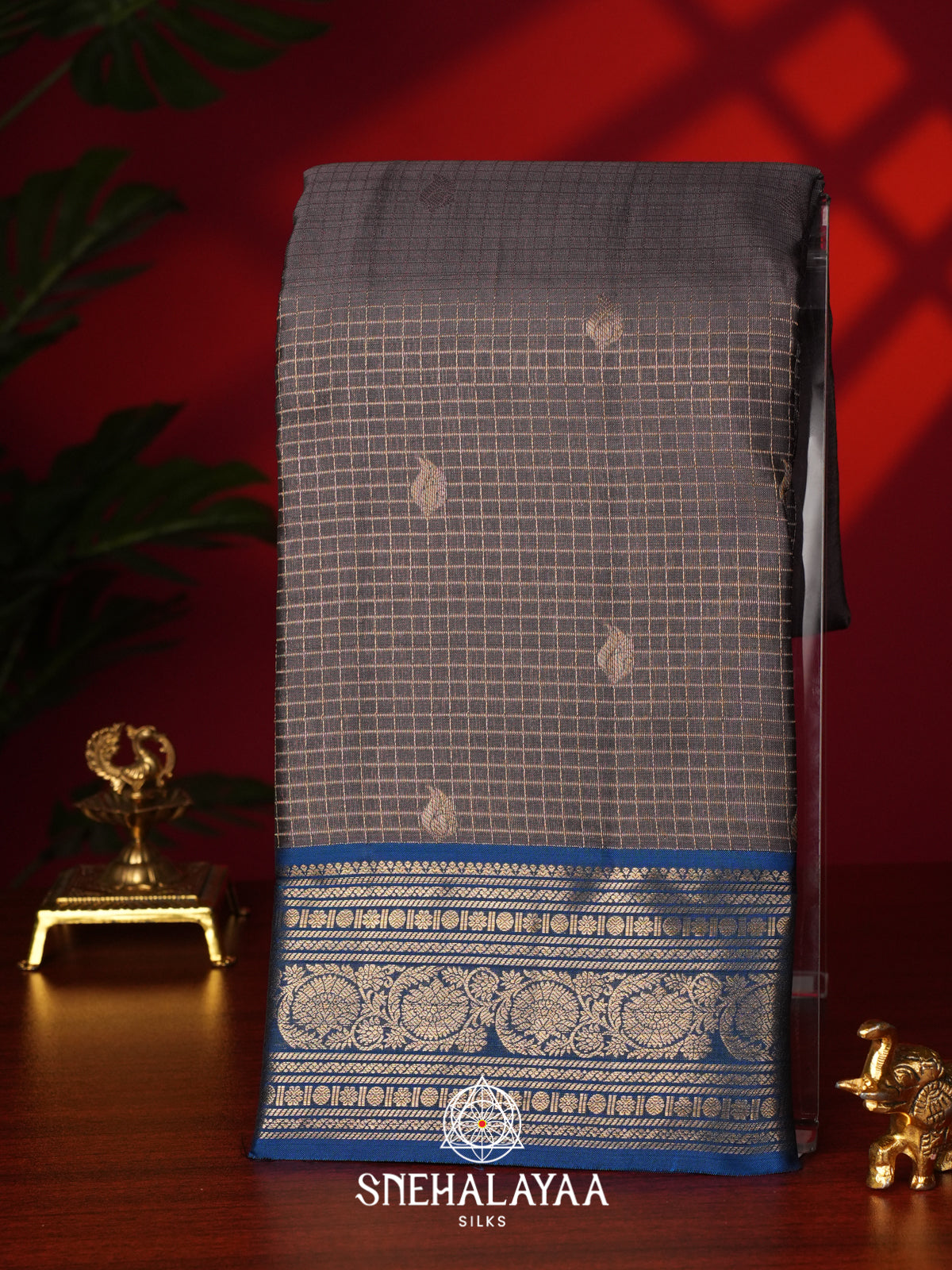 Grey Kanjivaram Silk Saree
