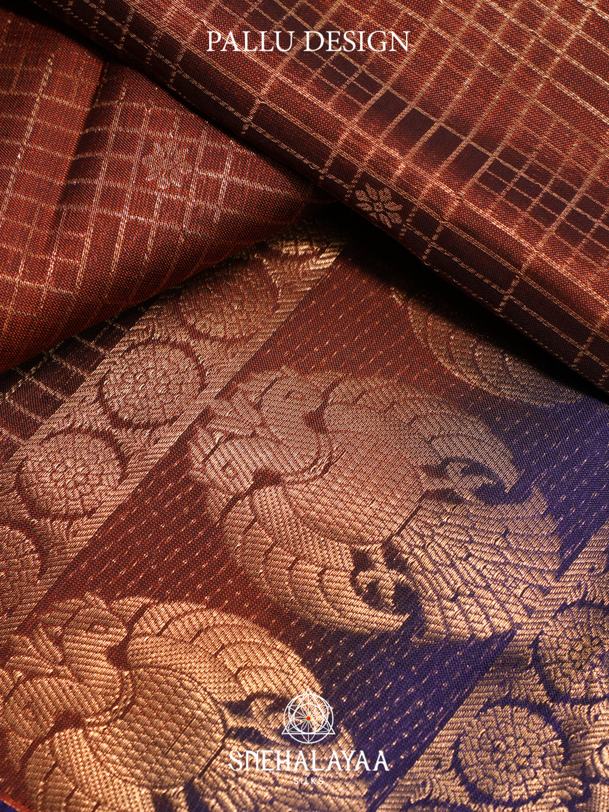 Chocolate Brown Kanjivaram Silk Saree