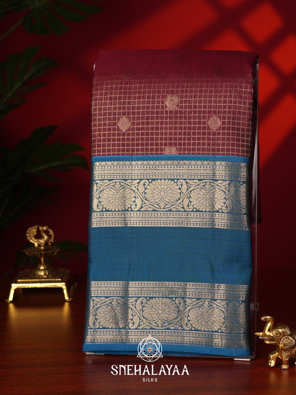 Maroon Kanjivaram Silk Saree