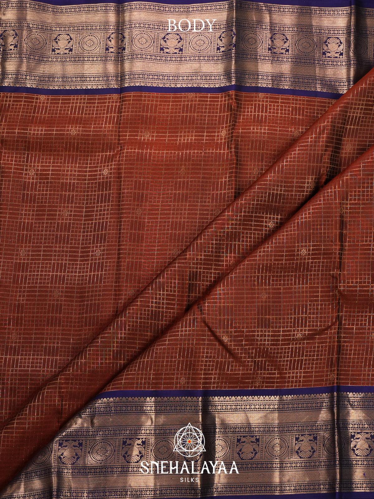 Chocolate Brown Kanjivaram Silk Saree
