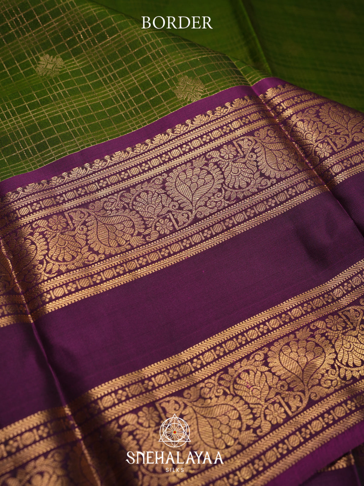 Olive Green Kanjivaram Silk Saree