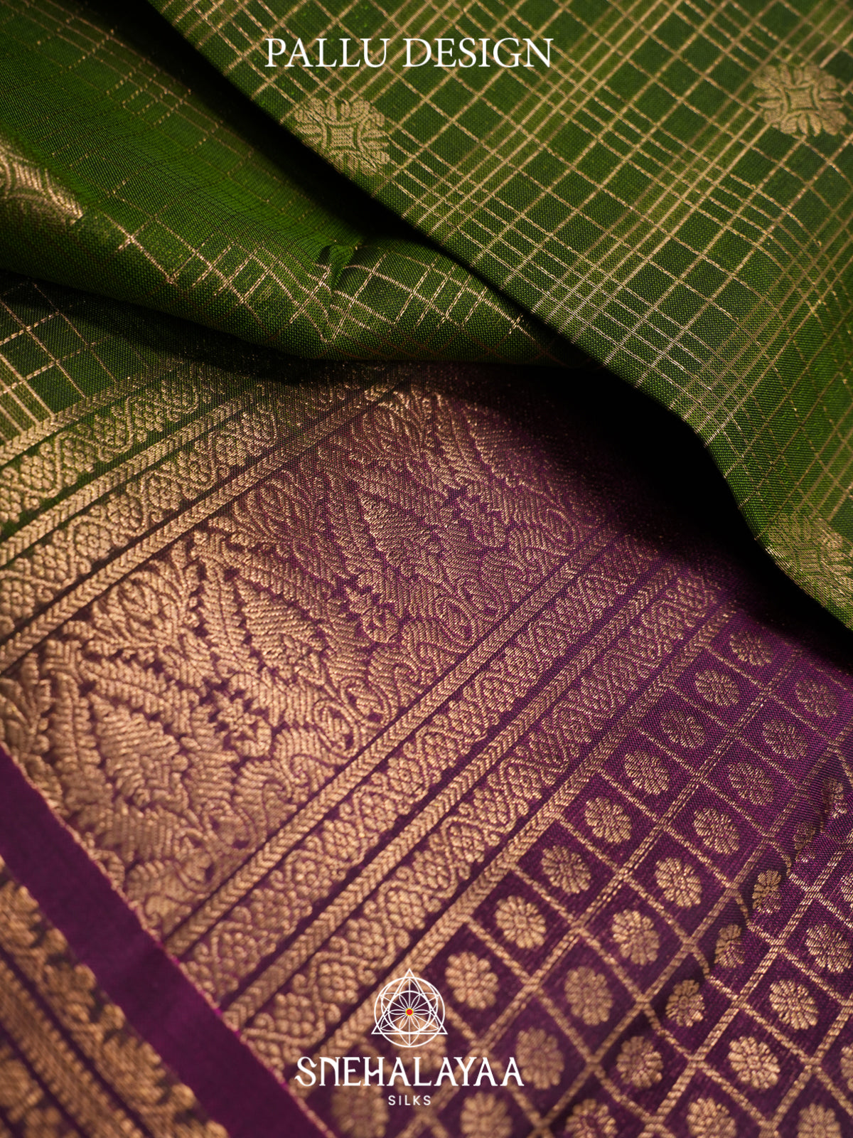 Olive Green Kanjivaram Silk Saree