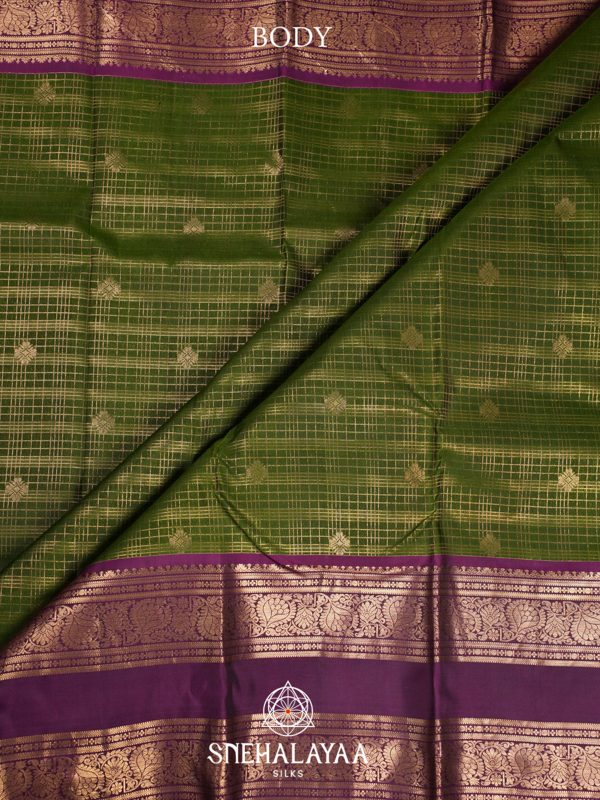 Olive Green Kanjivaram Silk Saree
