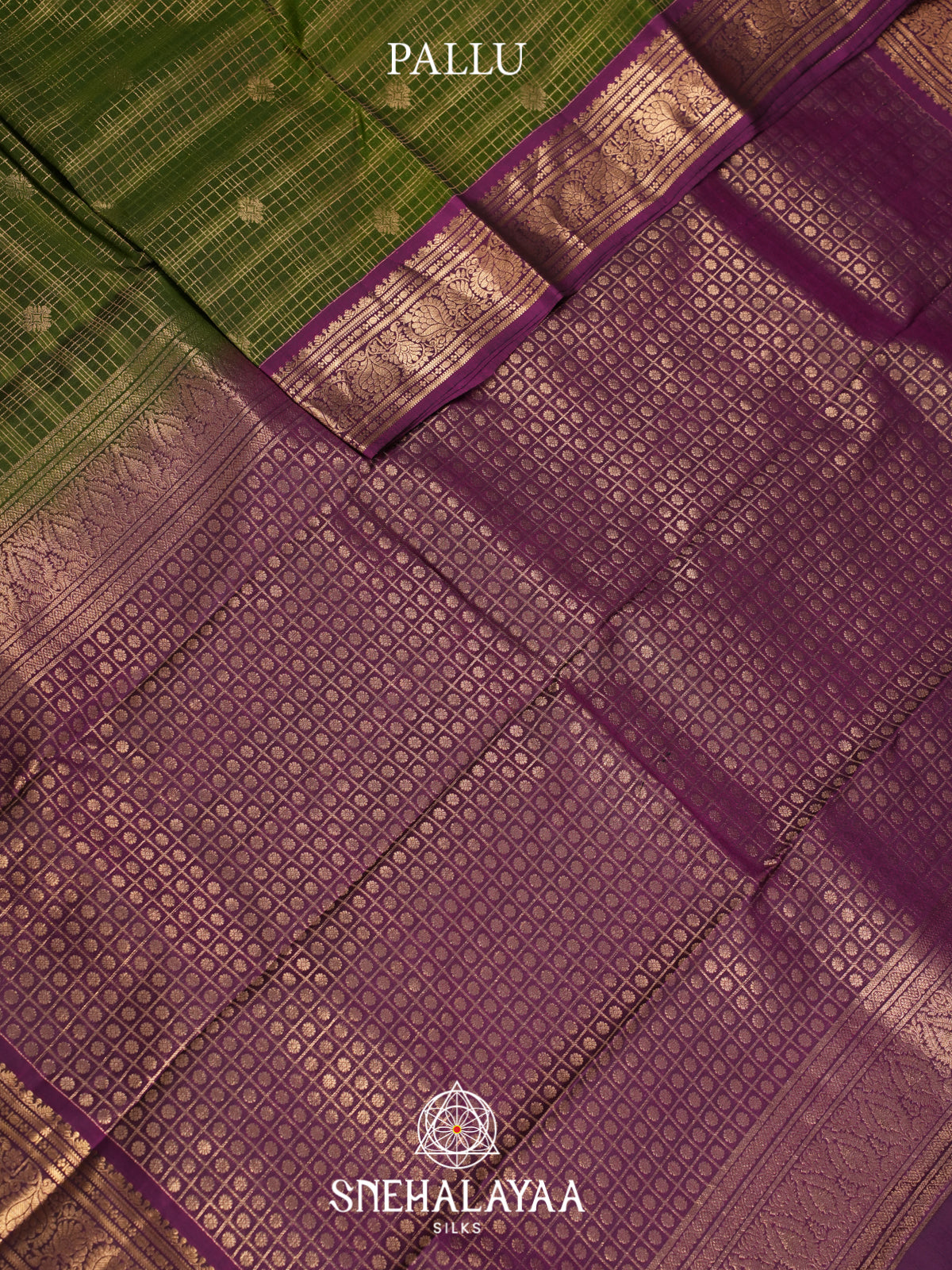 Olive Green Kanjivaram Silk Saree