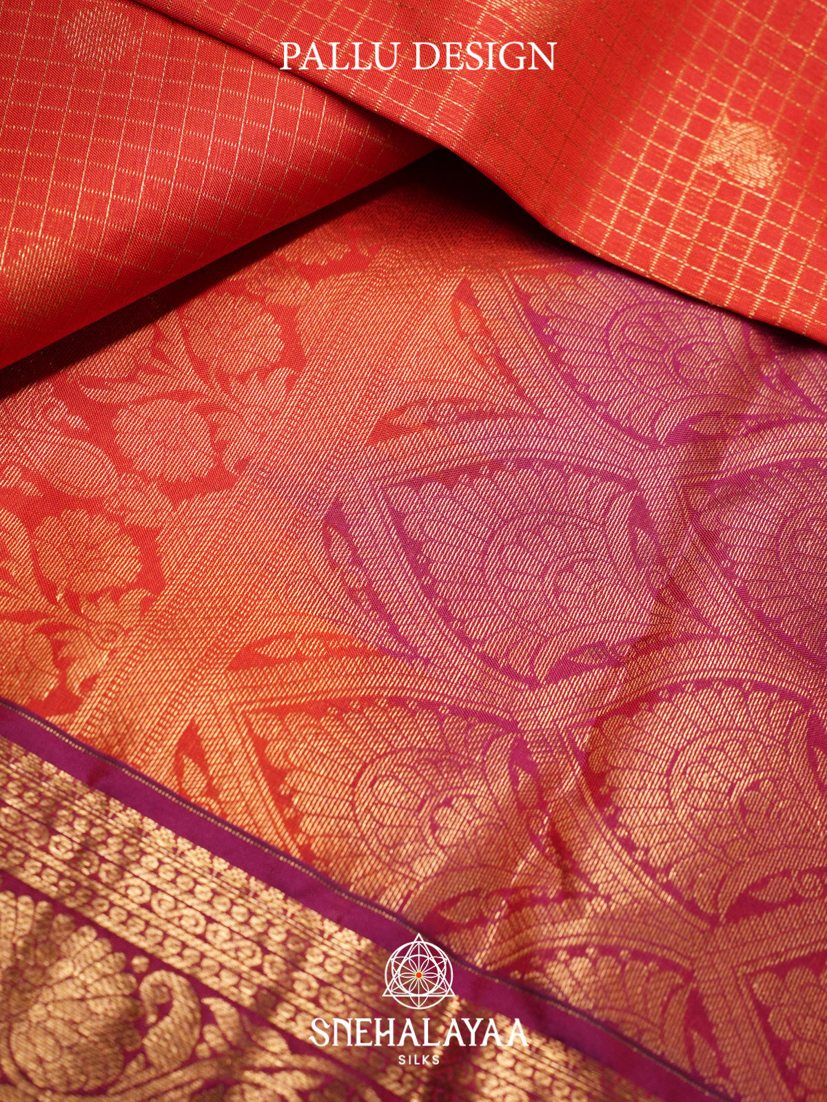 Rust Orange Kanjivaram Silk Saree