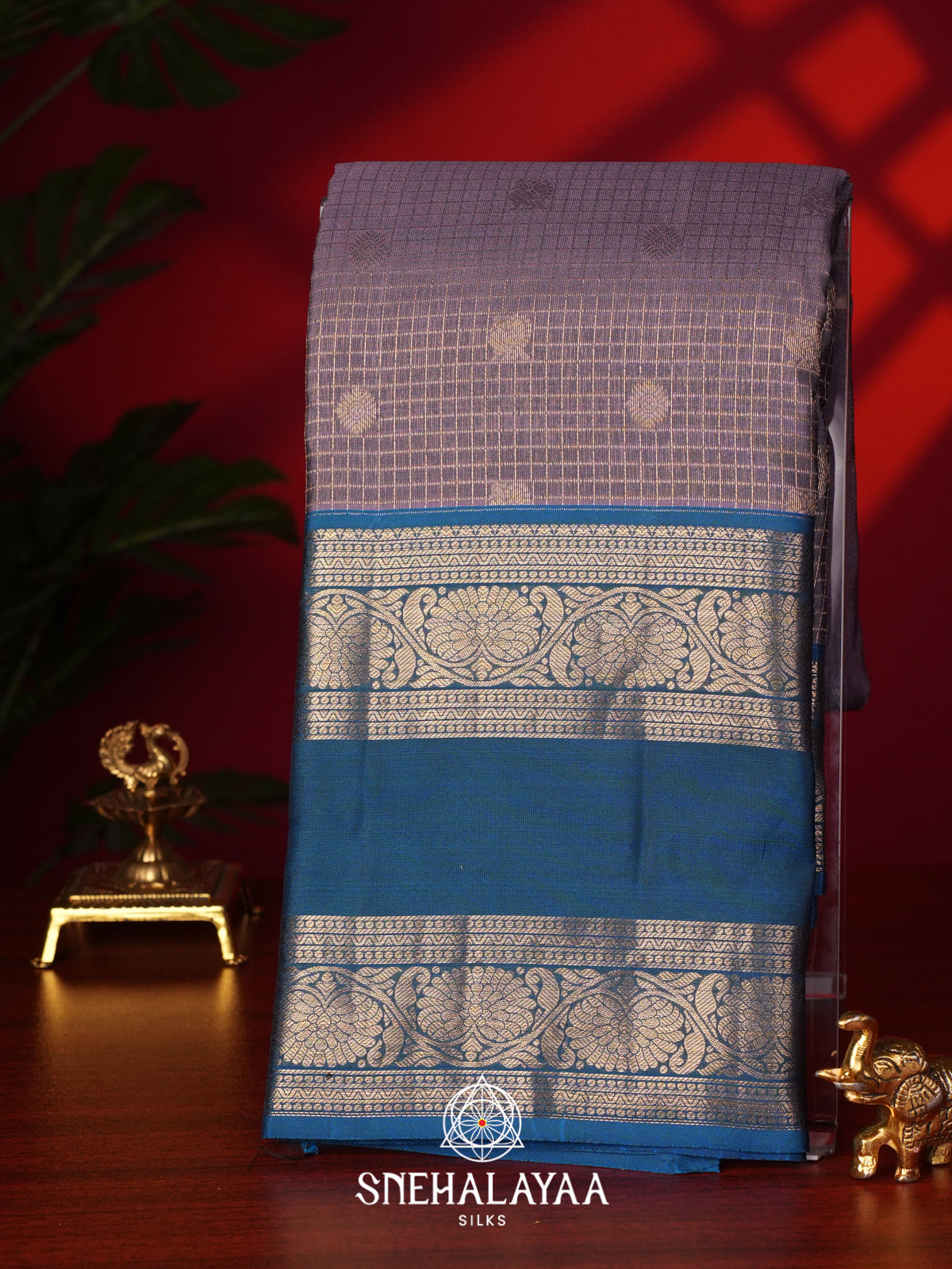 Grey Kanjivaram Silk Saree