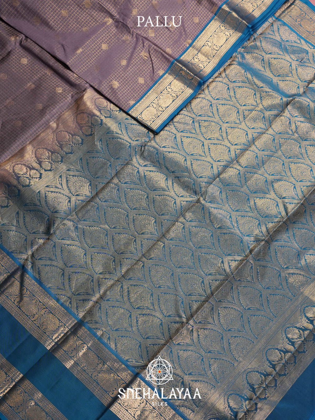 Grey Kanjivaram Silk Saree
