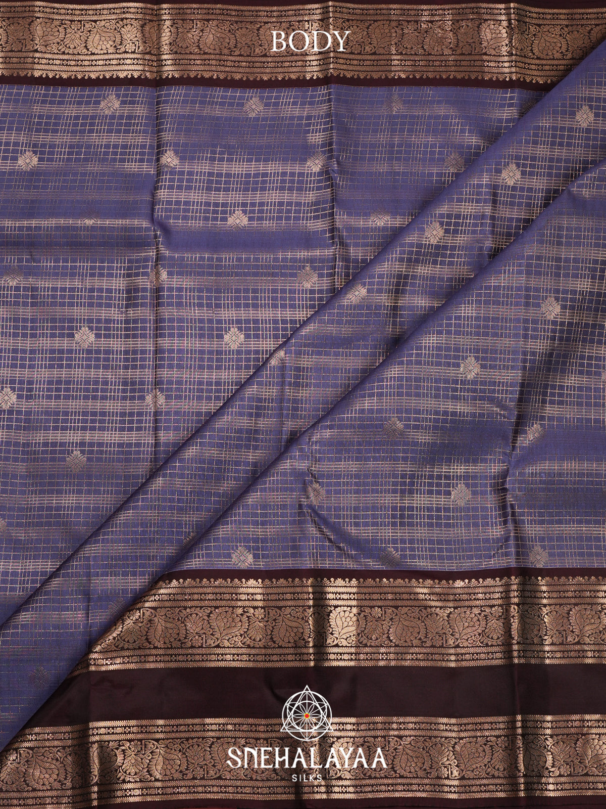 Ink Blue Kanjivaram Silk Saree