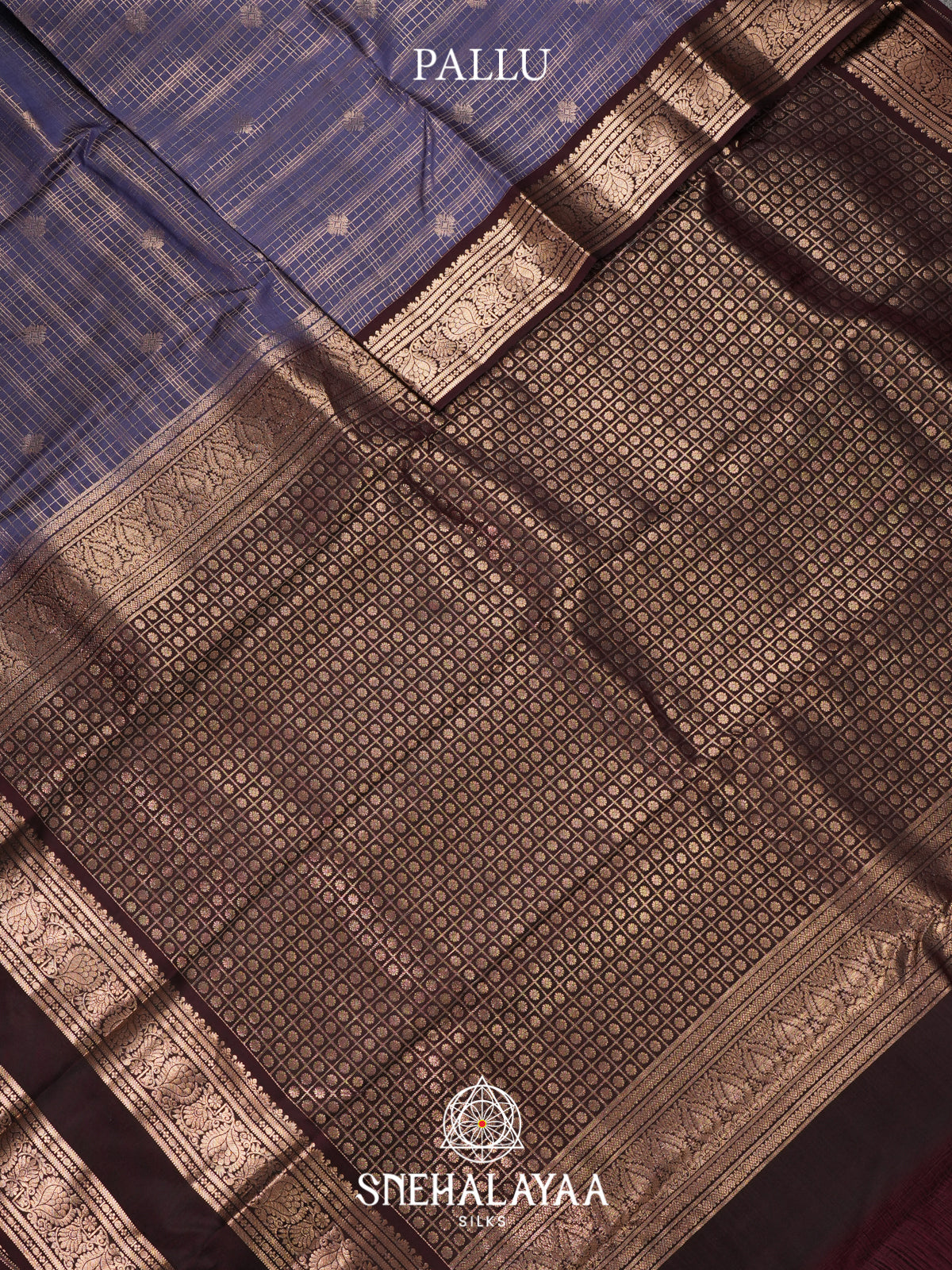 Ink Blue Kanjivaram Silk Saree