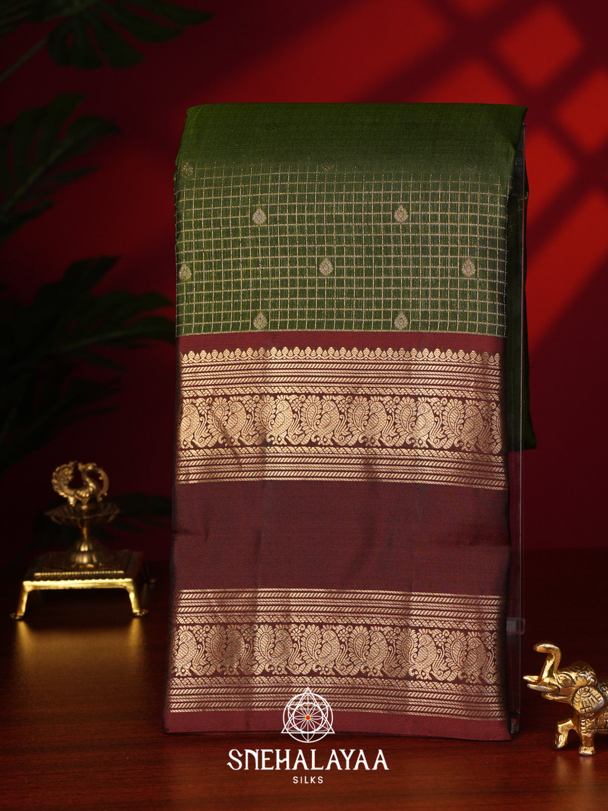 Forest Green Kanjivaram Silk Saree