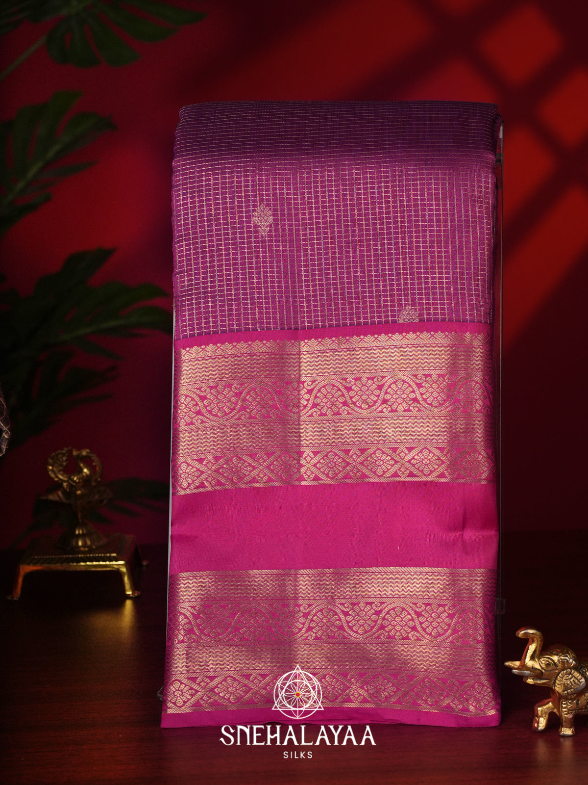 Magenta Pink Kanjivaram Silk Saree