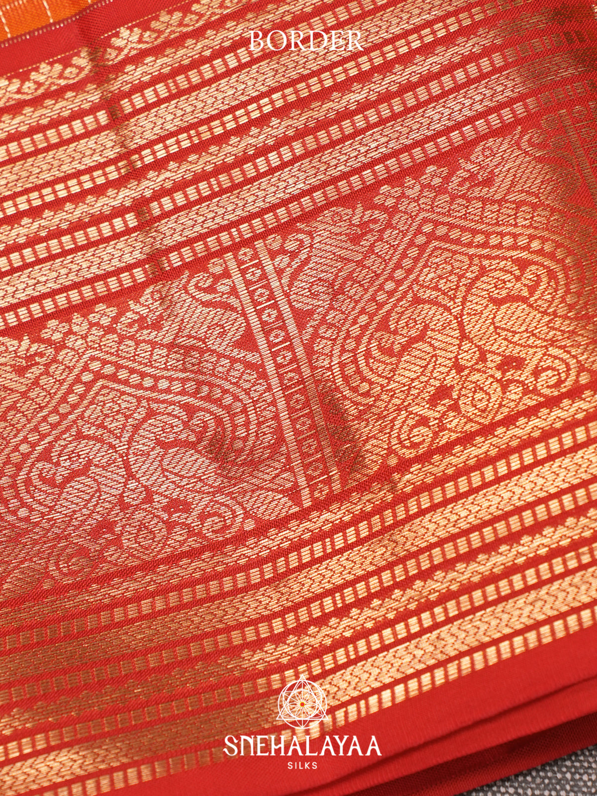 Rust Orange Kanjivaram Silk Saree