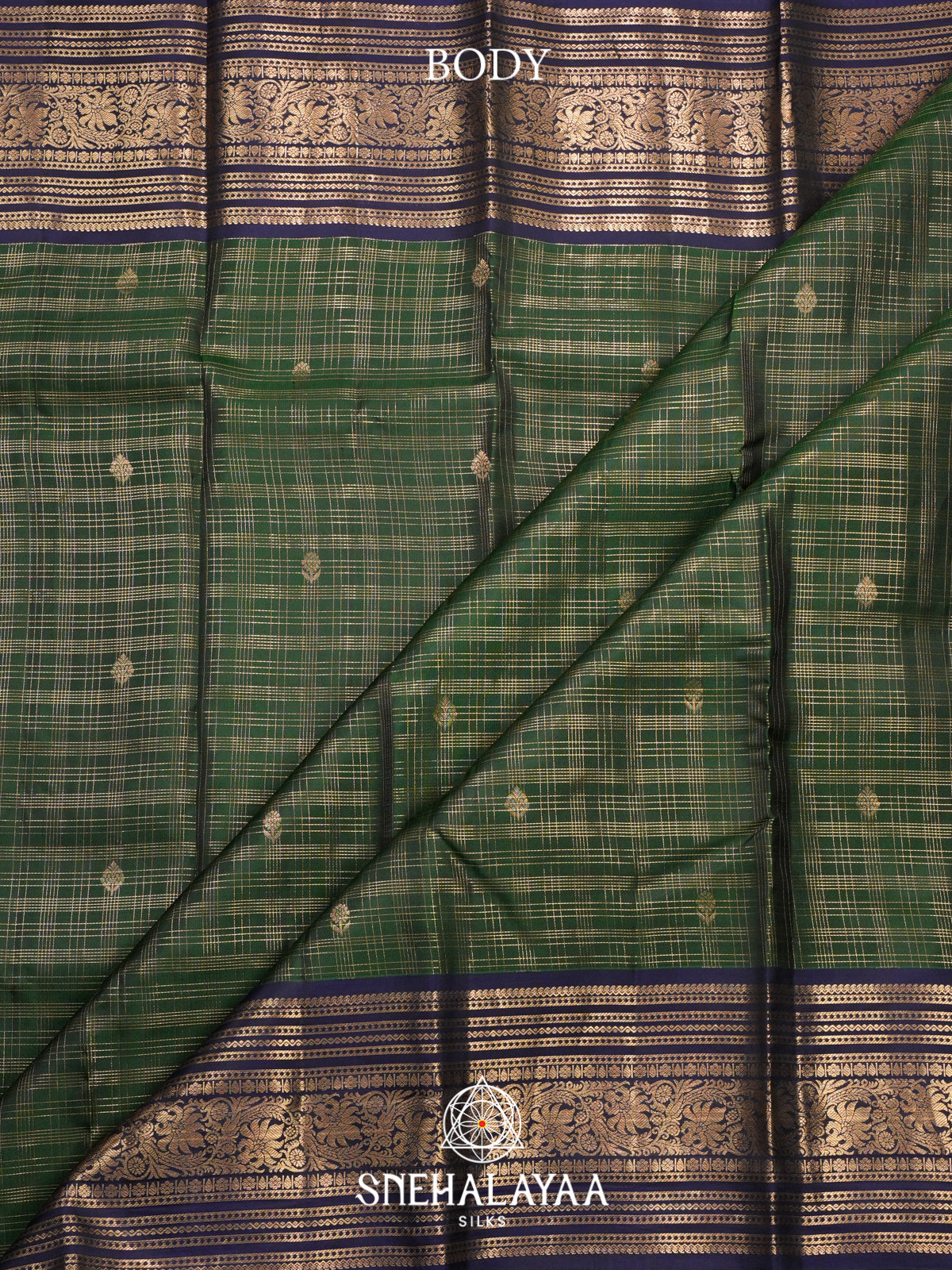 Forest Green Kanjivaram Silk Saree
