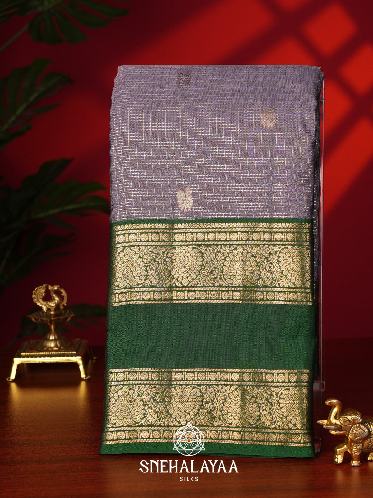 Pale Lilac Kanjivaram Silk Saree