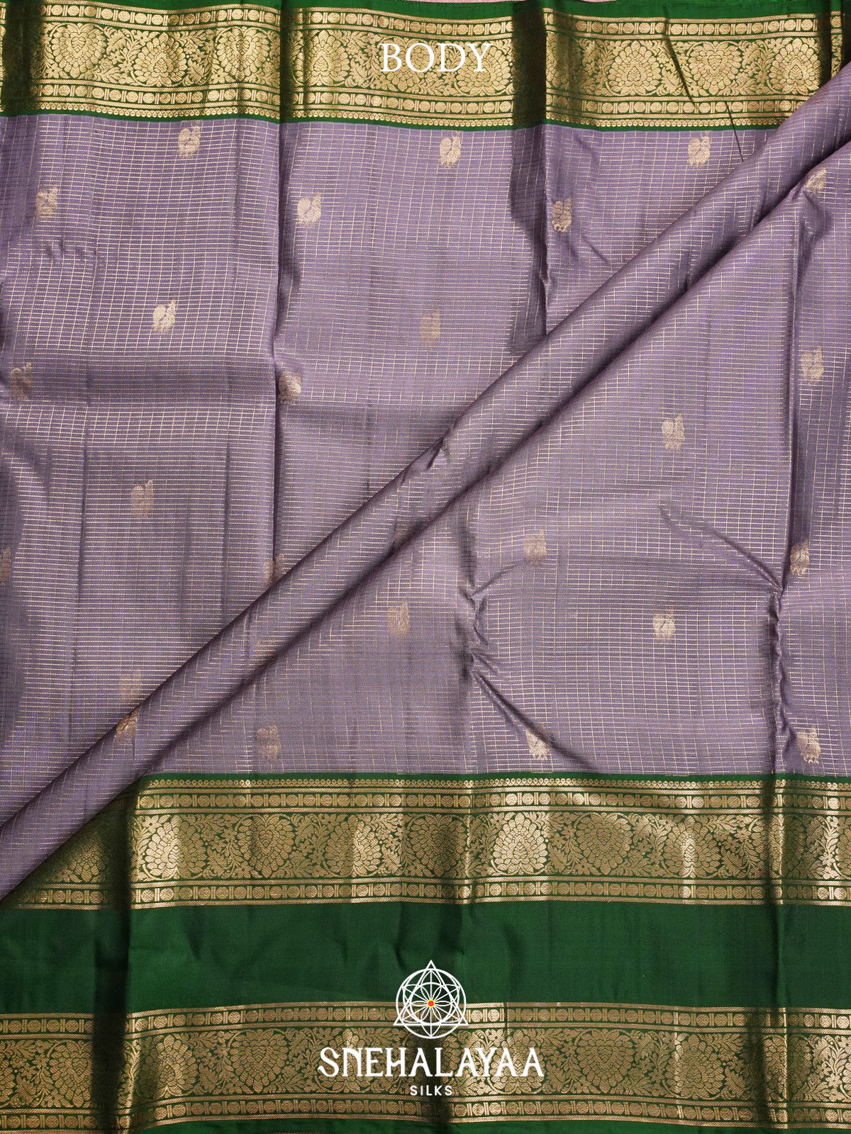 Pale Lilac Kanjivaram Silk Saree