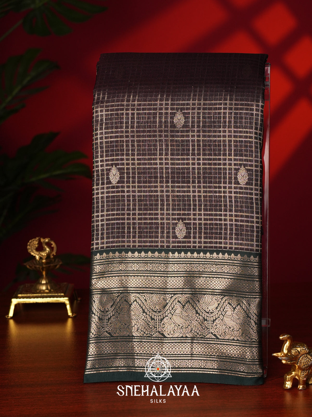 Coffee Brown Kanjivaram Silk Saree