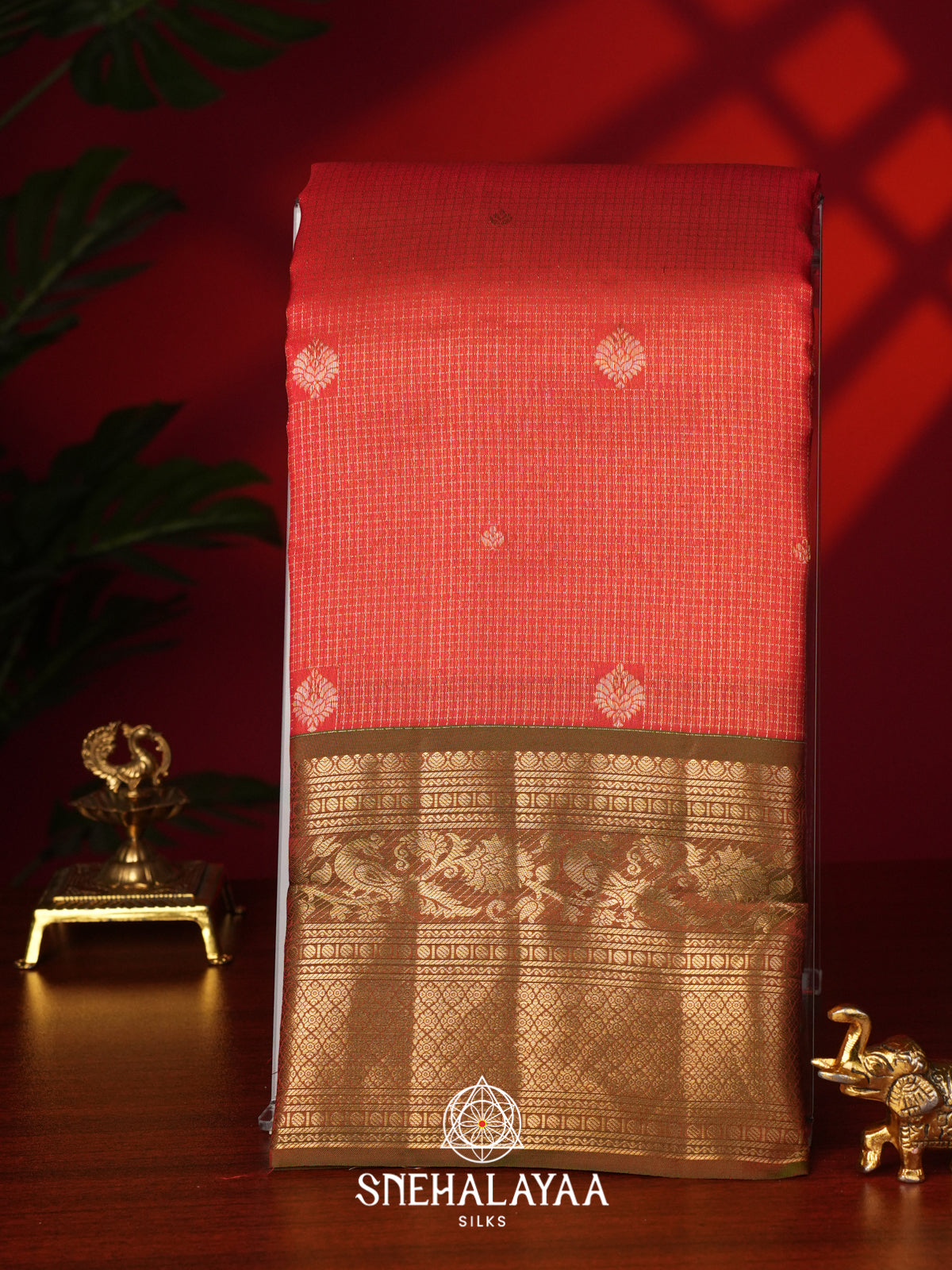 Orange Kanjivaram Silk Saree