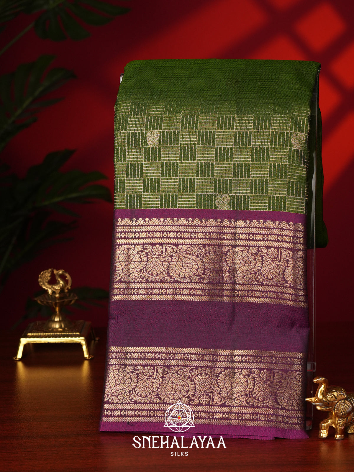Emerald Green Kanjivaram Silk Saree