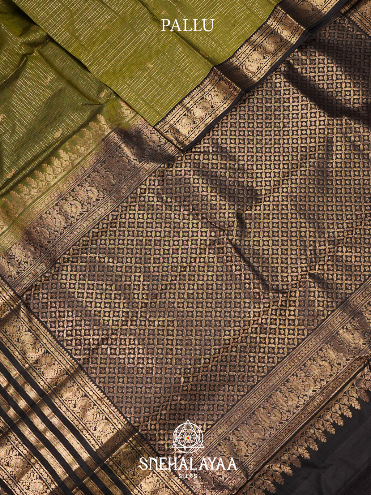 Olive Green Kanjivaram Silk Saree