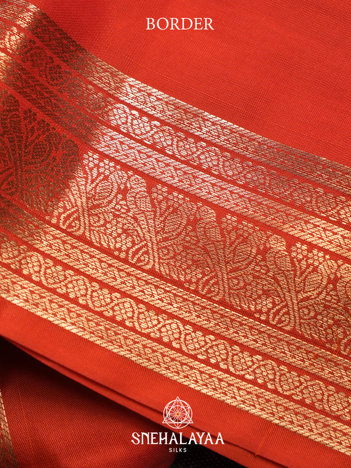 Rust Orange Kanjivaram Silk Saree