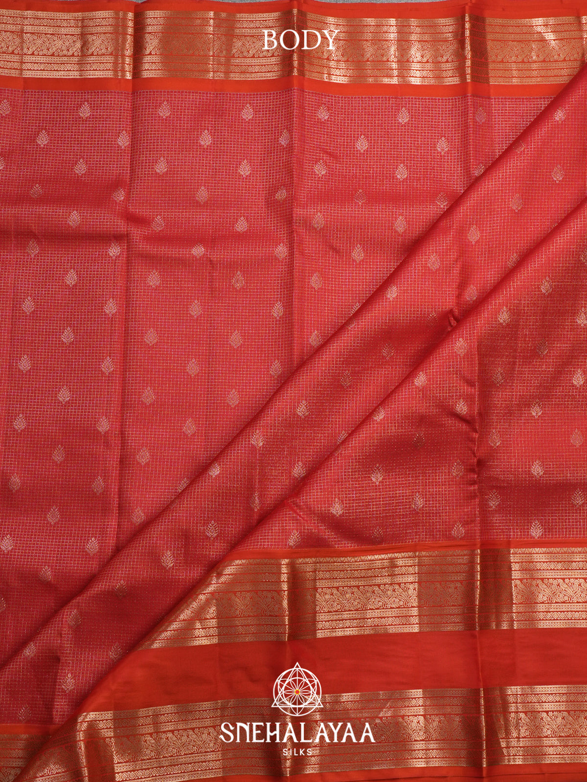 Rust Orange Kanjivaram Silk Saree