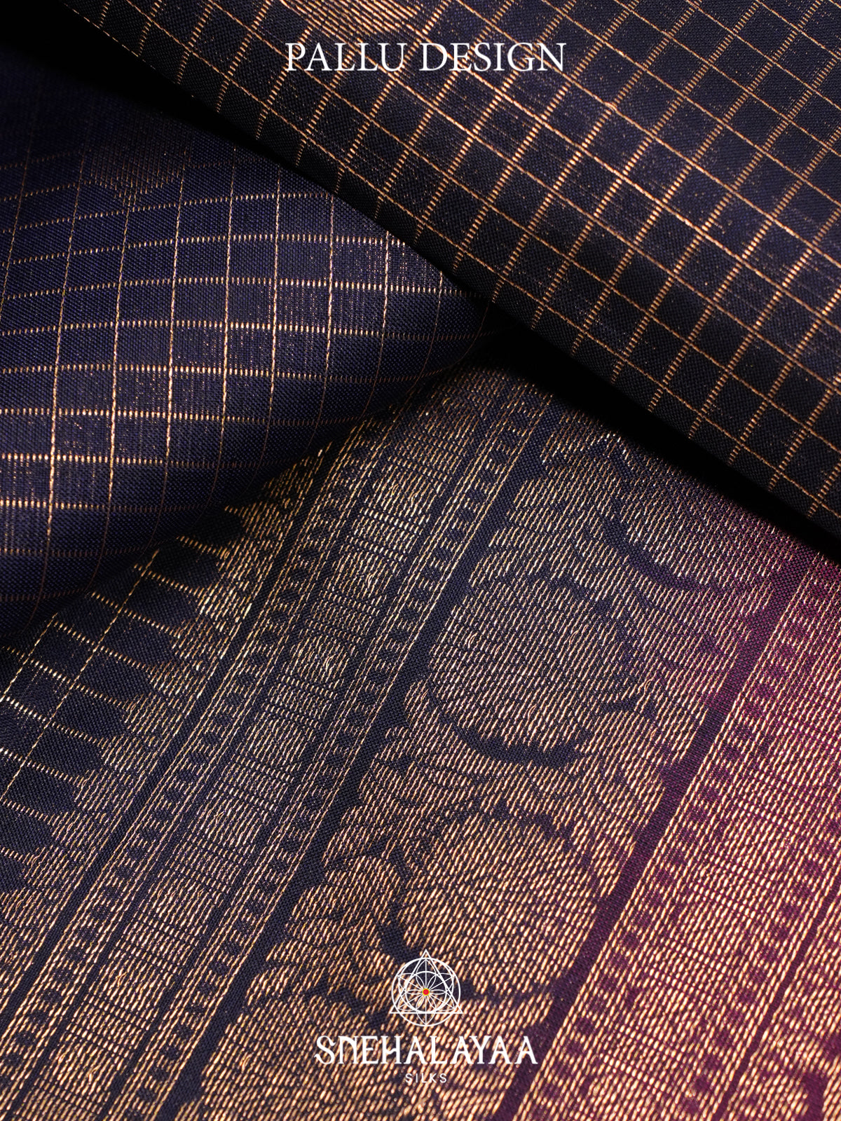 Midnight Blue Kanjivaram Silk Saree