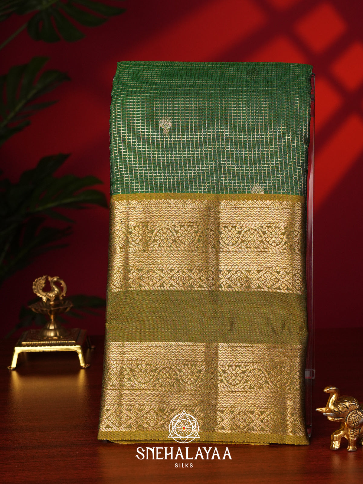 Emerald Green Kanjivaram Silk Saree