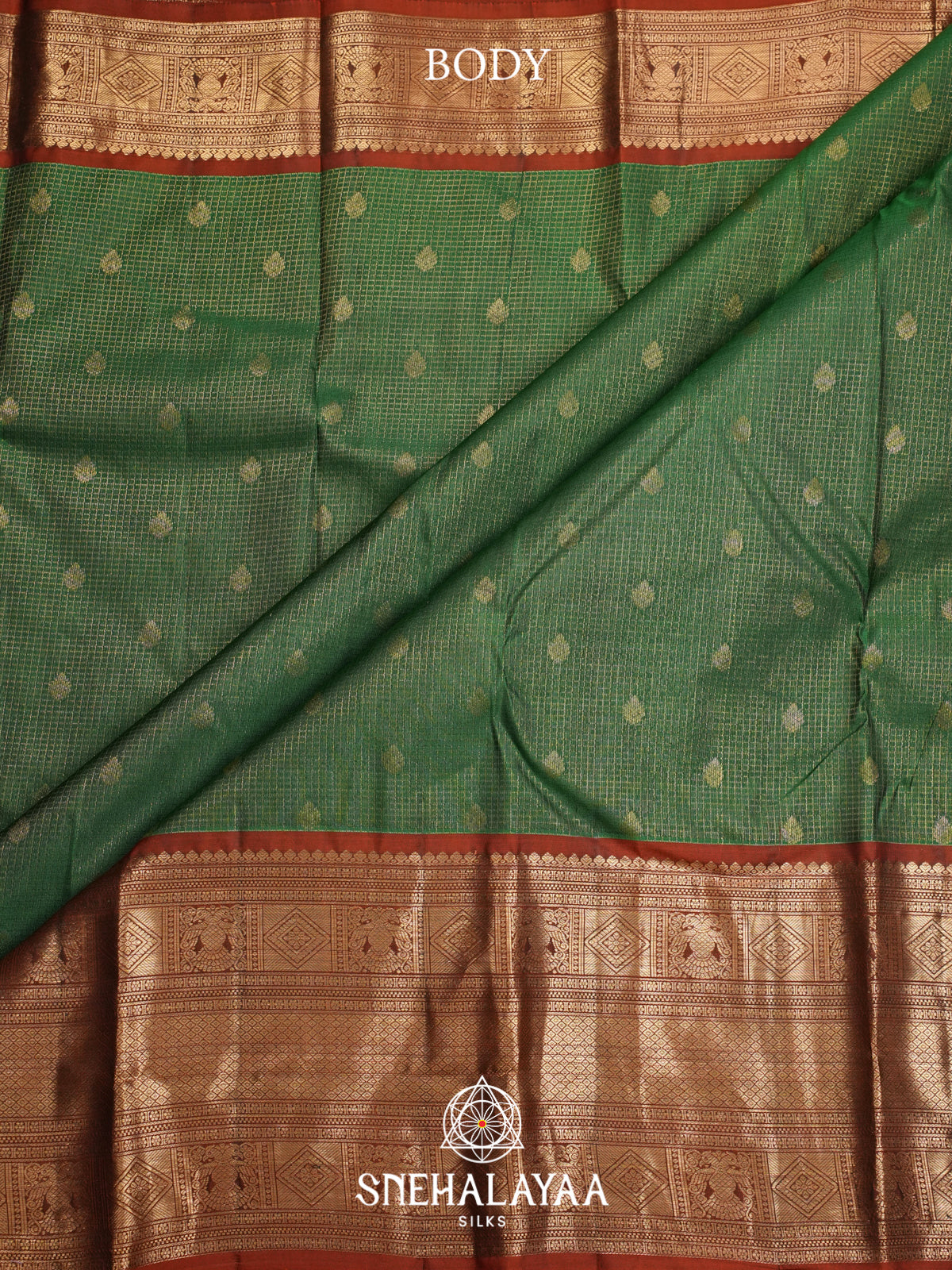 Forest Green Kanjivaram Silk Saree