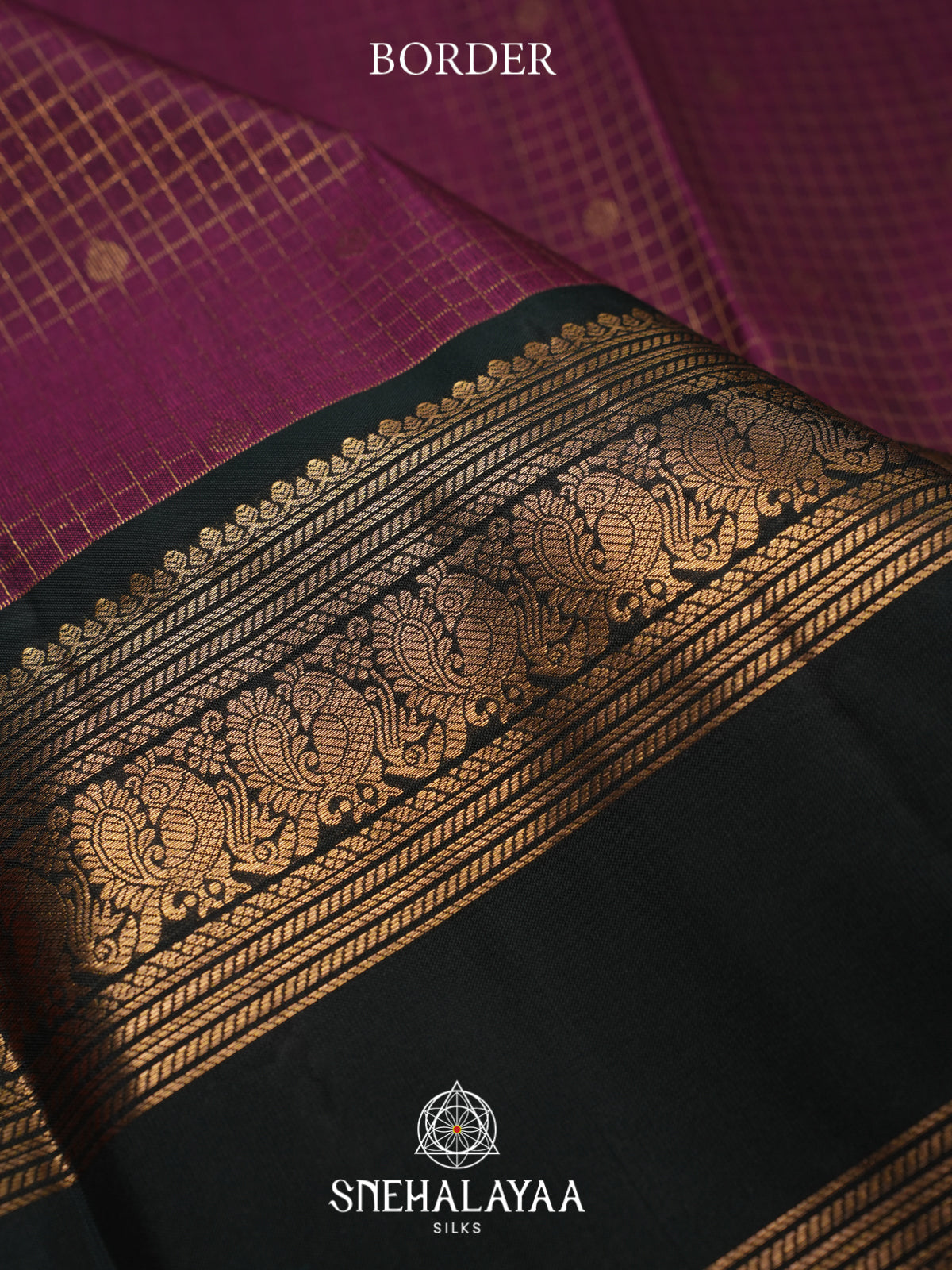 Wine Purple Kanjivaram Silk Saree