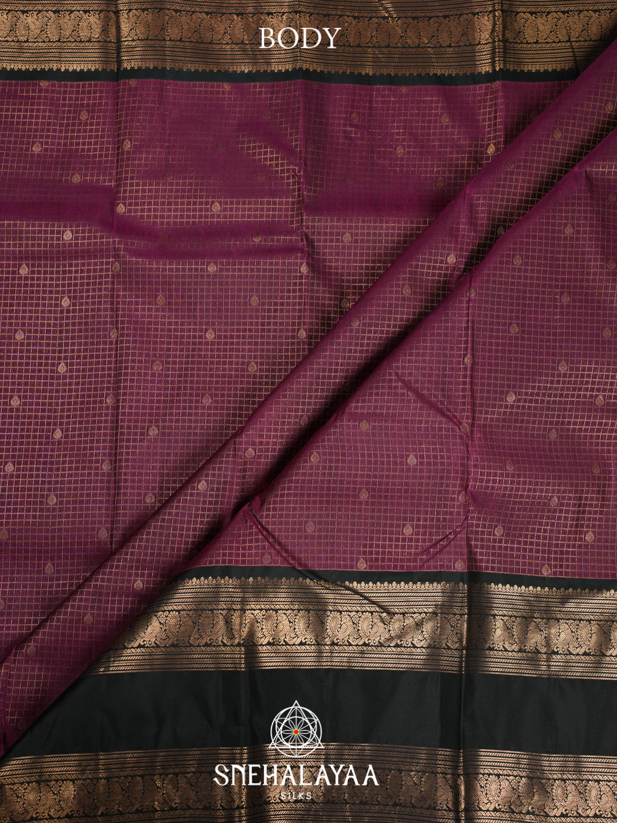Wine Purple Kanjivaram Silk Saree