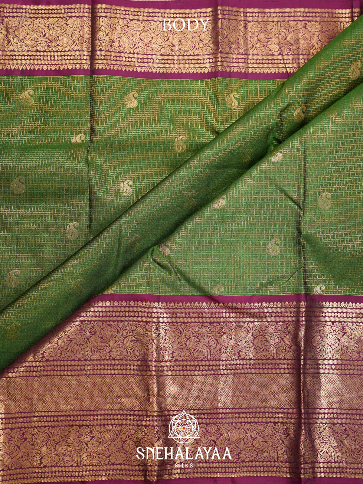 Emerald Green Kanjivaram Silk Saree