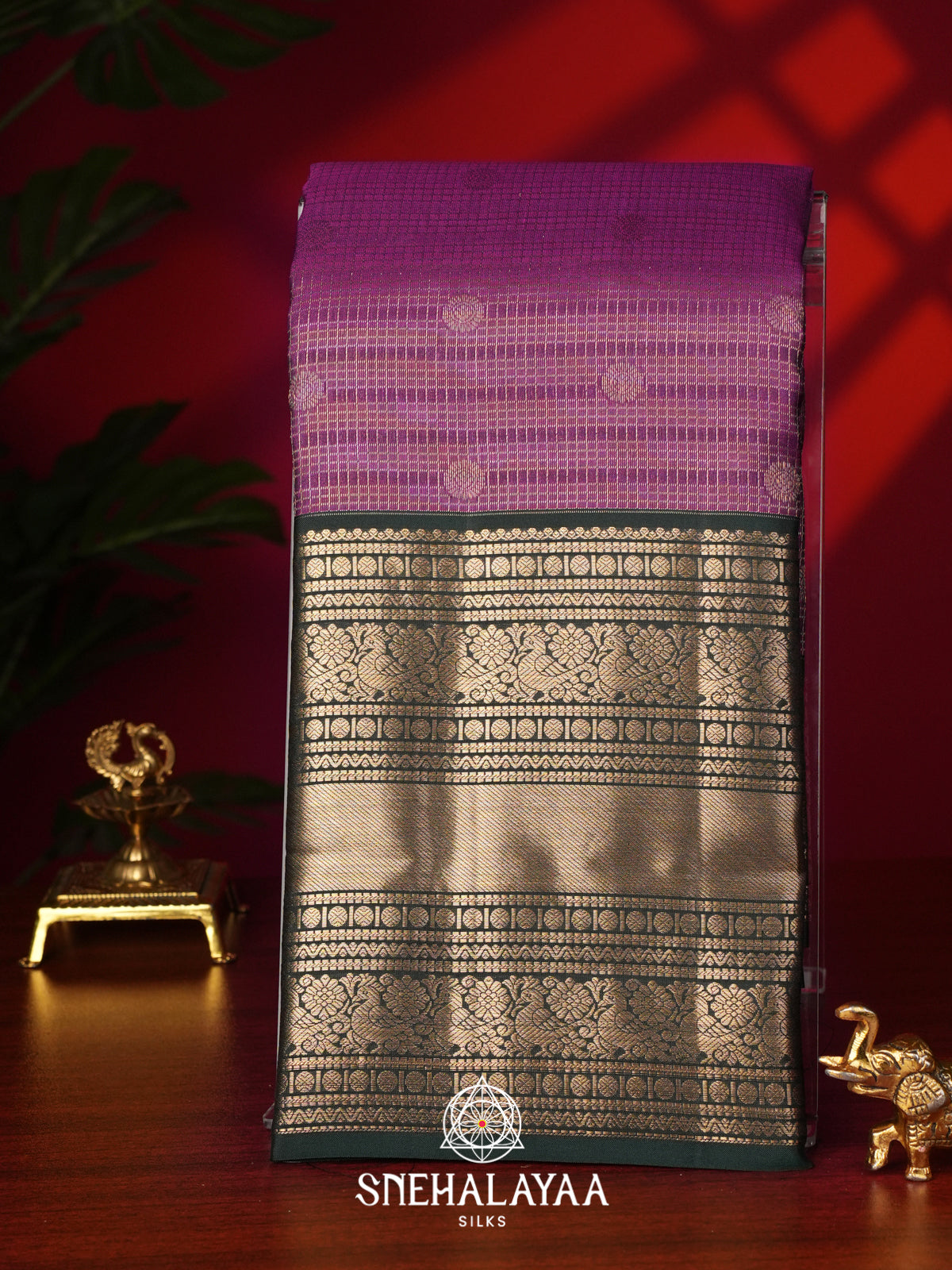 Magenta Kanjivaram Silk Saree