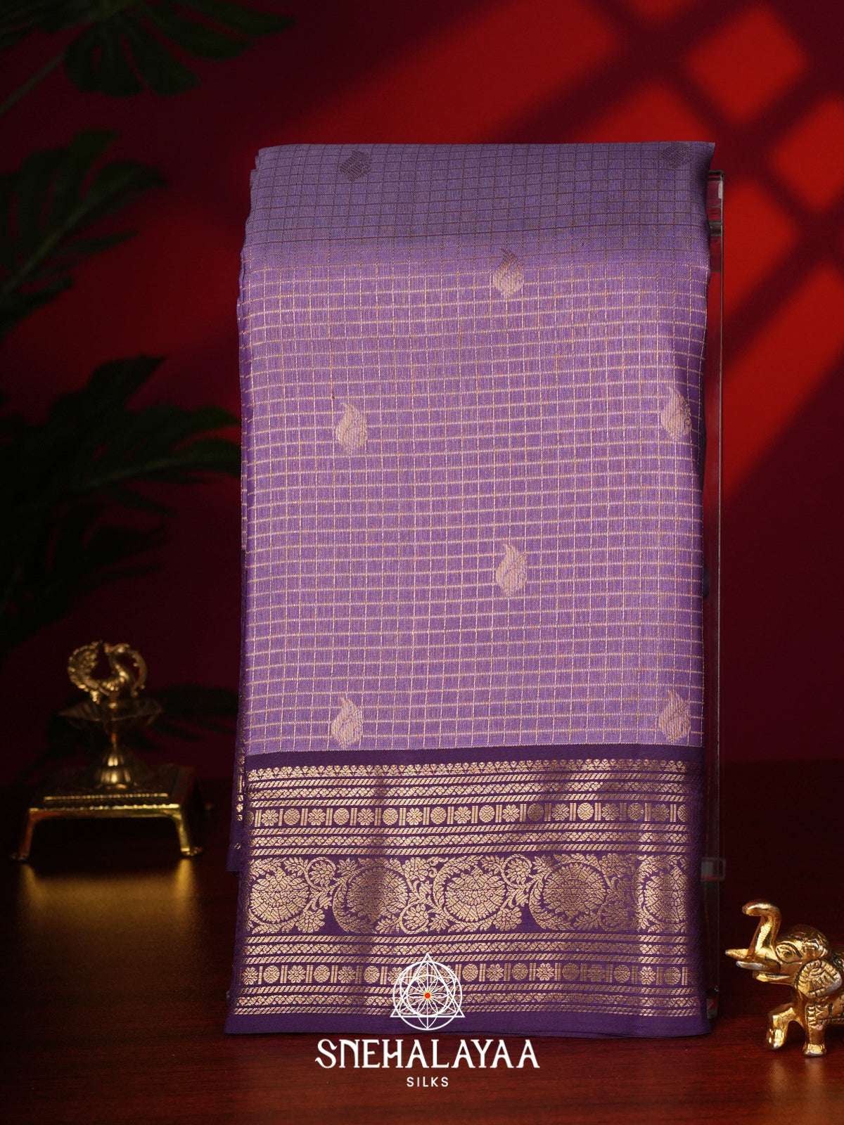 Lilac Kanjivaram Silk Saree