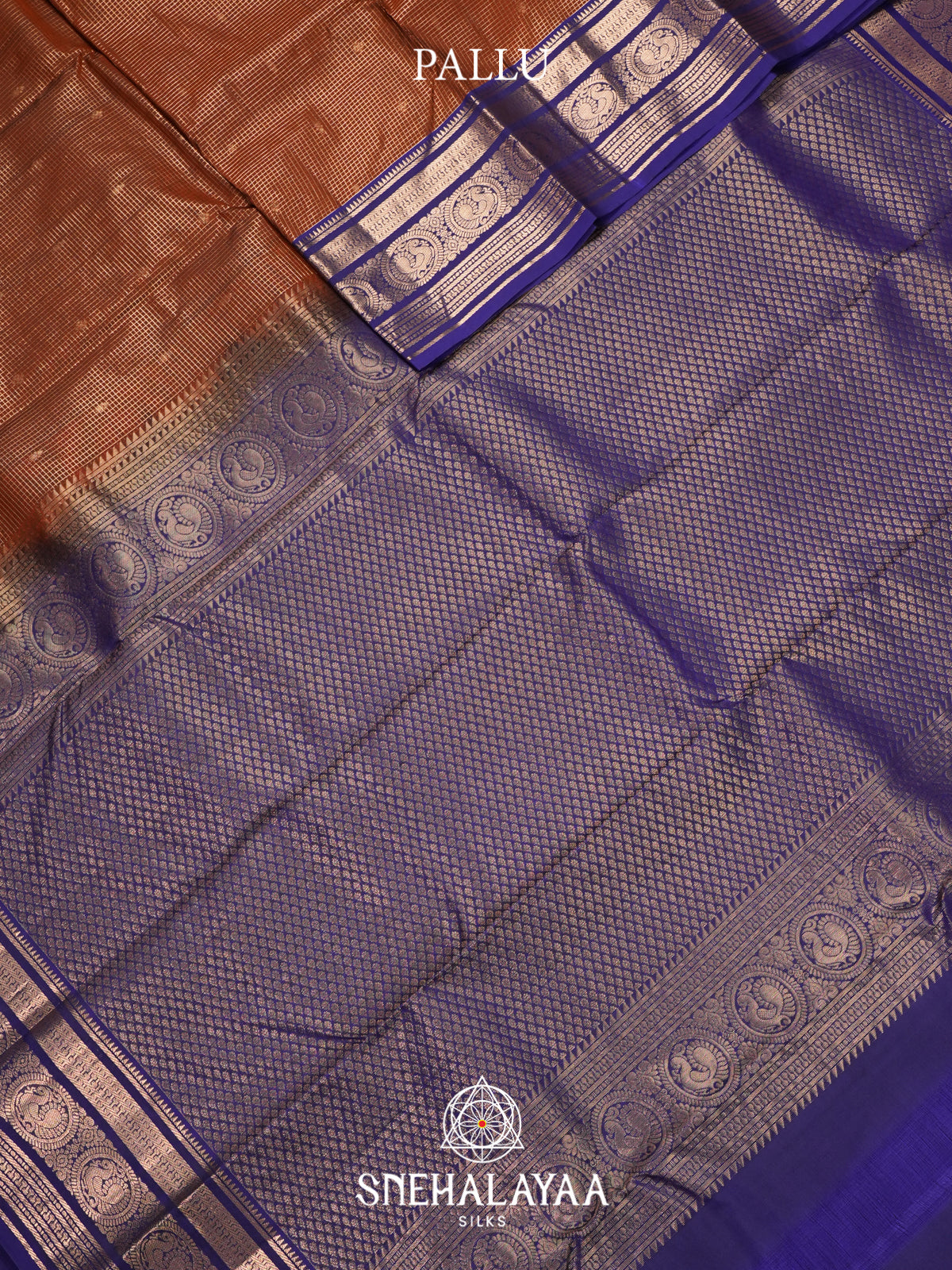 Burnt Orange Kanjivaram Silk Saree