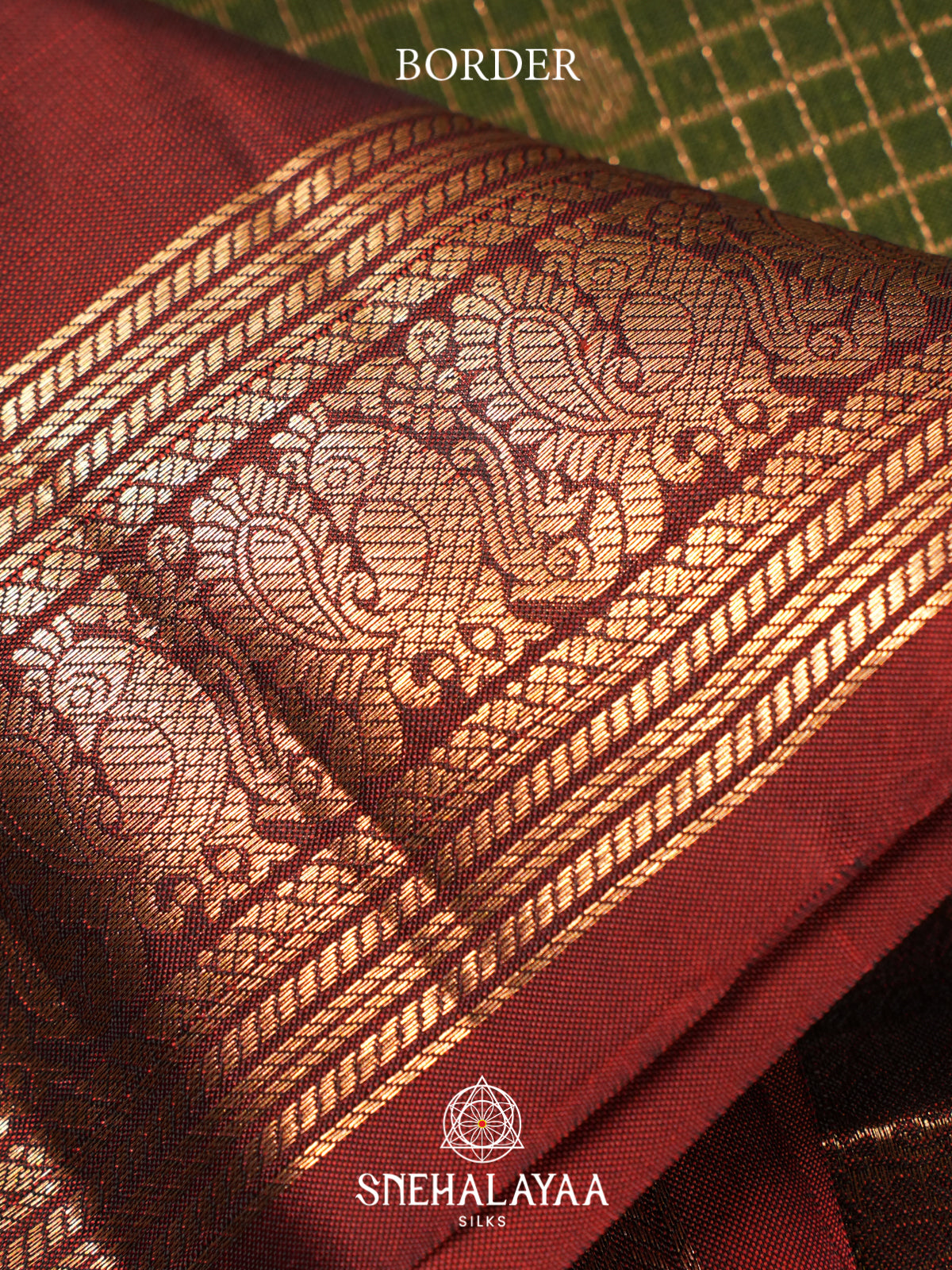 Olive Green Kanjivaram Silk Saree