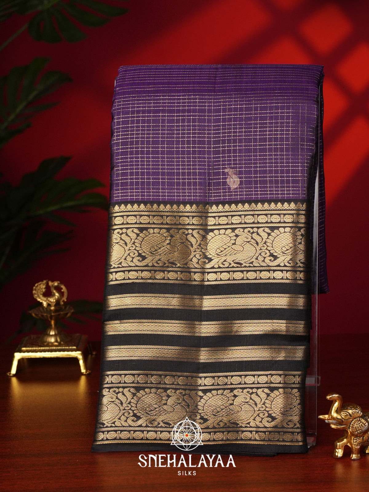 Purple Kanjivaram Silk Saree