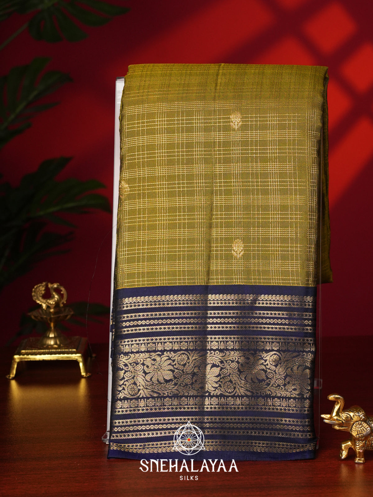 Mehandi Green Kanjivaram Silk Saree