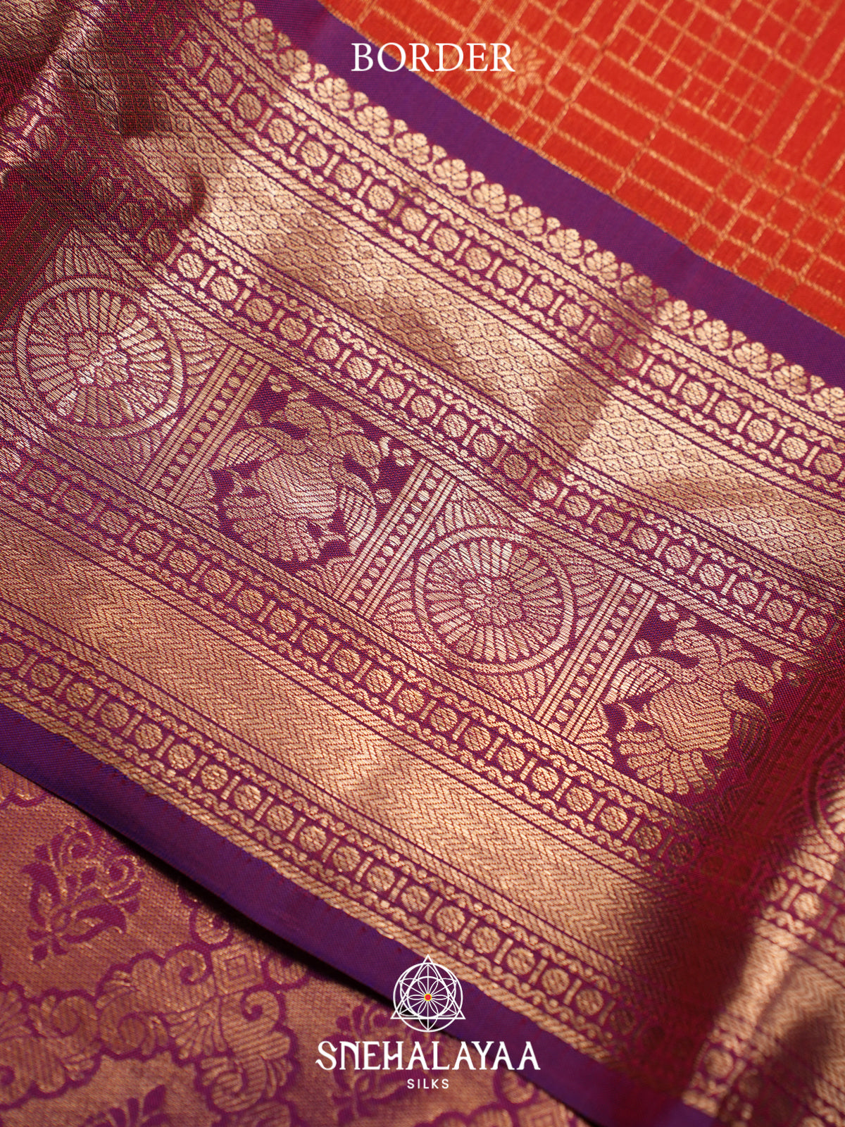 Rust Orange Kanjivaram Silk Saree
