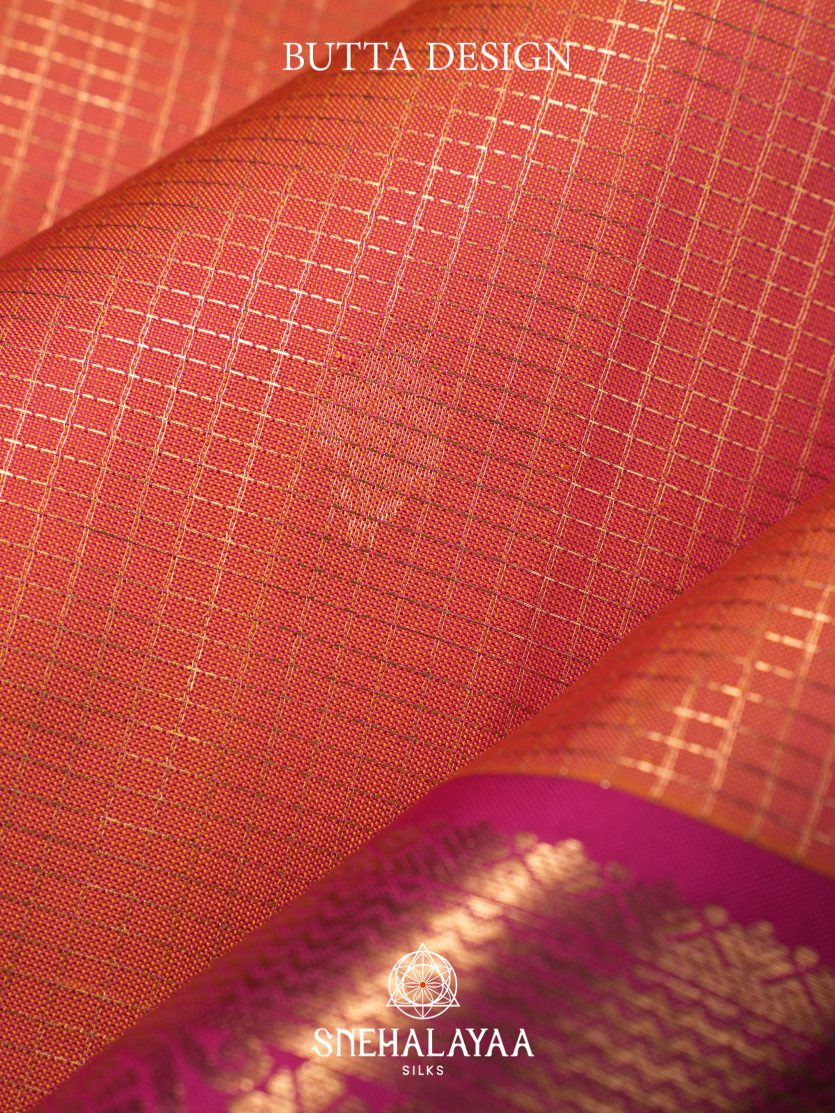 Coral Orange Kanjivaram Silk Saree
