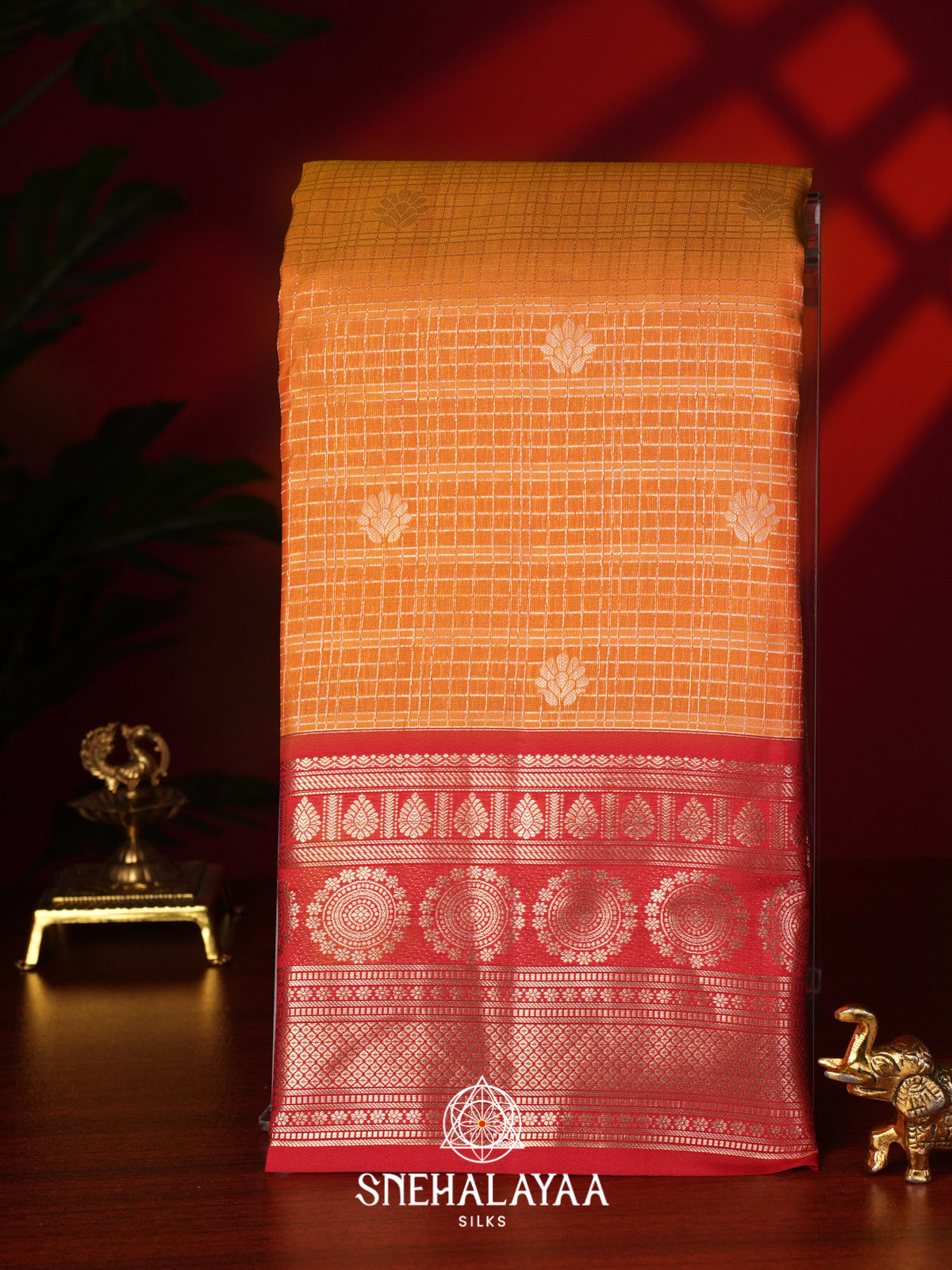 Orange Kanjivaram Silk Saree
