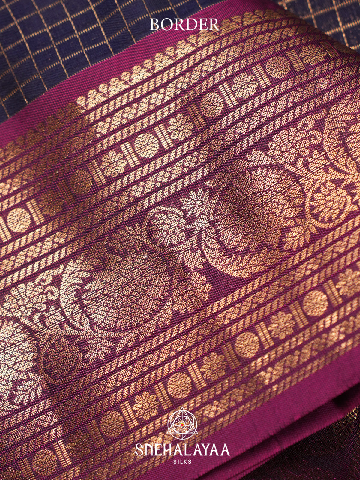 Midnight Blue Kanjivaram Silk Saree