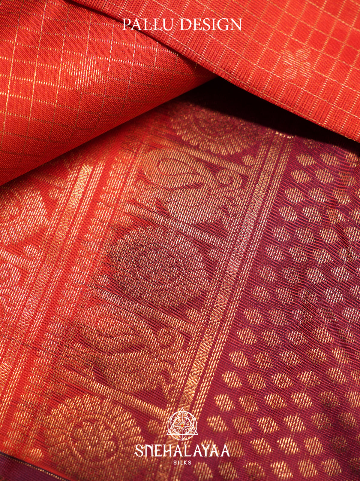 Rust Orange Kanjivaram Silk Saree