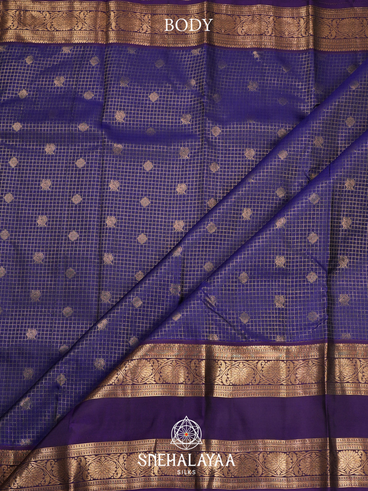 Ink Blue Kanjivaram Silk Saree